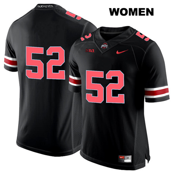 Ohio State Buckeyes Women's Wyatt Davis #52 Red Number Black Authentic Nike No Name College NCAA Stitched Football Jersey XD19P51MC